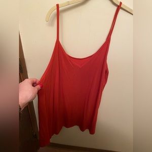 Flowy reversible tank, NWOT, rusty orange, v neck or swoop style necklines ,  3x